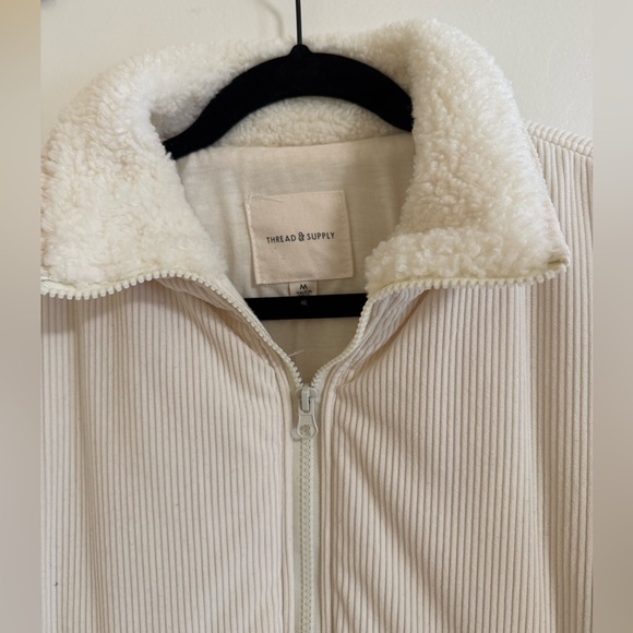 Thread & Supply Ivory Ribbed Sherpa Jacket - Picture 3 of 7